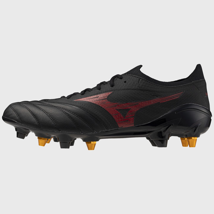 Mizuno Morelia Neo IV Beta Elite Mix Rugby Boots Black/Red - Rugbystuff.com