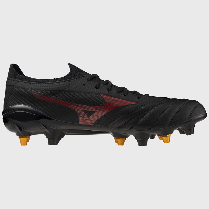 Mizuno Morelia Neo IV Beta Elite Mix Rugby Boots Black/Red - Rugbystuff.com