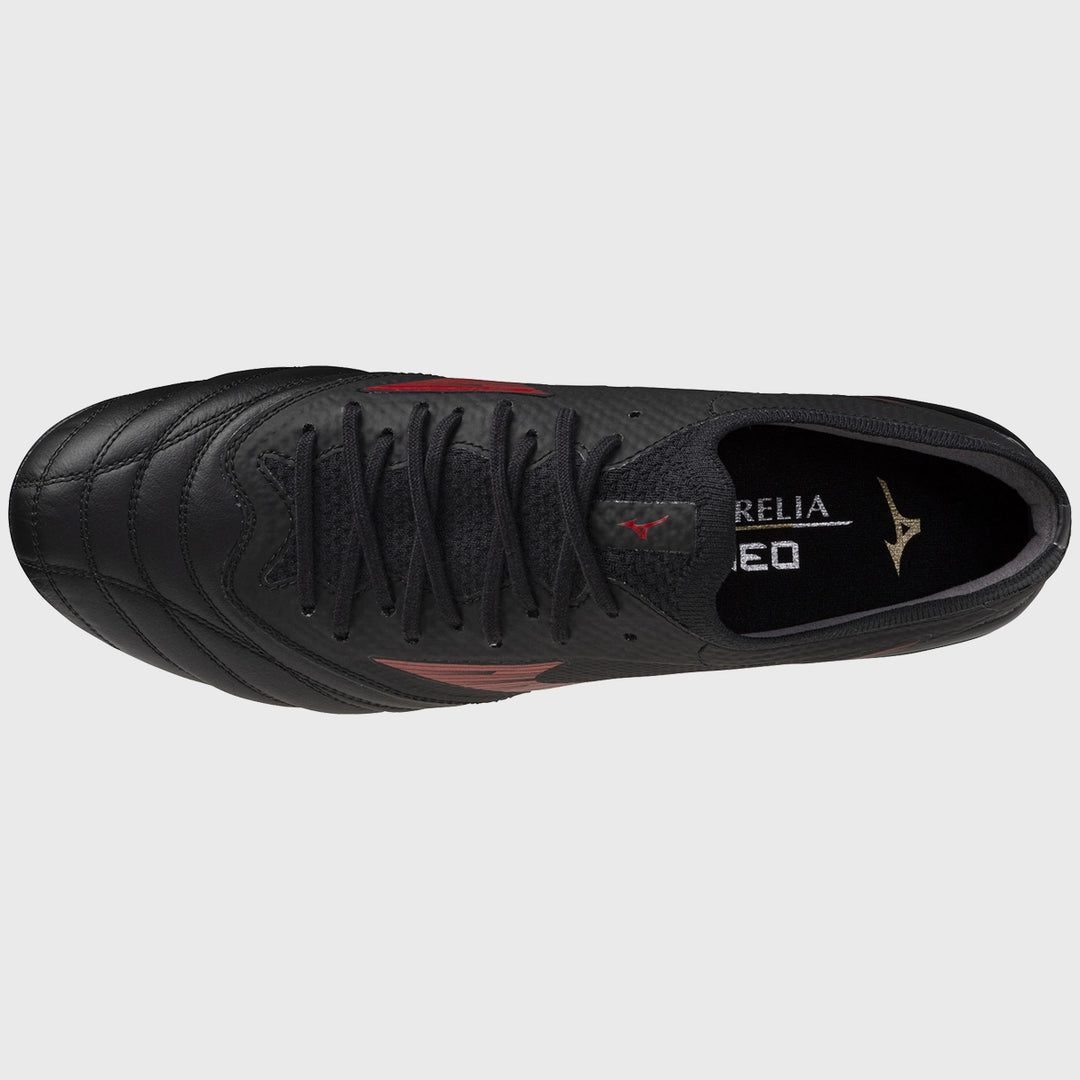 Mizuno Morelia Neo IV Beta Elite Mix Rugby Boots Black/Red - Rugbystuff.com