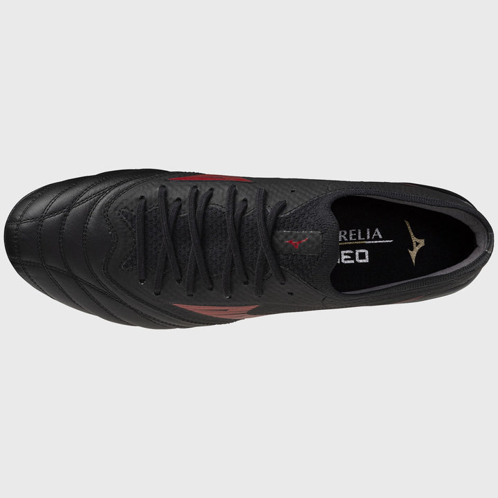Mizuno Morelia Neo IV Beta Elite Mix Rugby Boots Black/Red - Rugbystuff.com