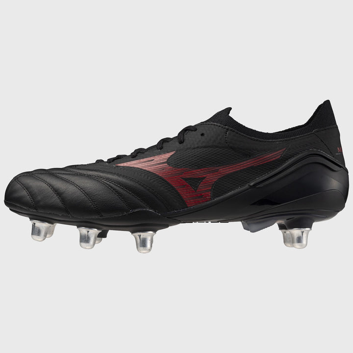 Mizuno Morelia Neo IV Beta Elite SI Rugby Boots Black/Red - Rugbystuff.com
