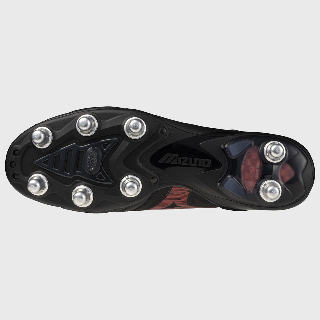 Mizuno Morelia Neo IV Beta Elite SI Rugby Boots Black/Red - Rugbystuff.com