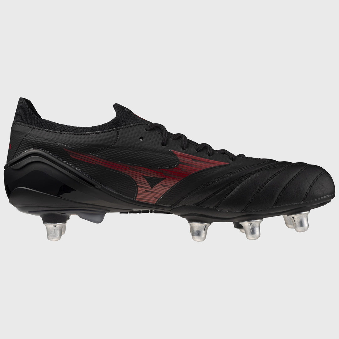 Mizuno Morelia Neo IV Beta Elite SI Rugby Boots Black/Red - Rugbystuff.com