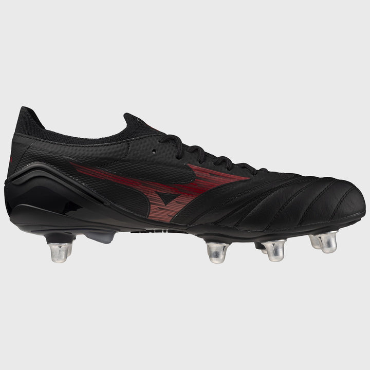 Mizuno Morelia Neo IV Beta Elite SI Rugby Boots Black/Red - Rugbystuff.com