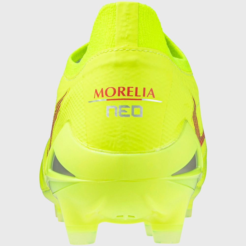 Mizuno Morelia Neo IV Beta Elite MD Rugby Boots Safety Yellow - Rugbystuff.com