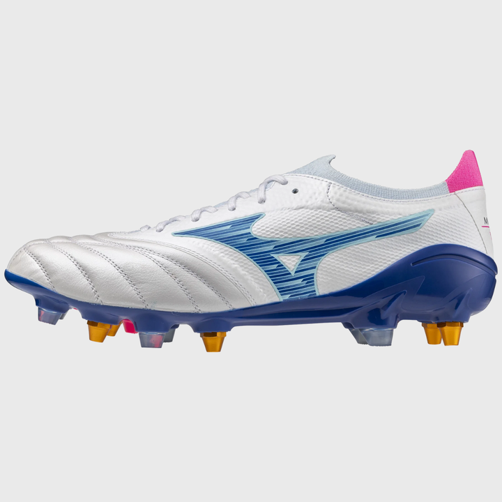 Mizuno Morelia Neo IV Beta Elite Mix Rugby Boots White/Blue/Pink