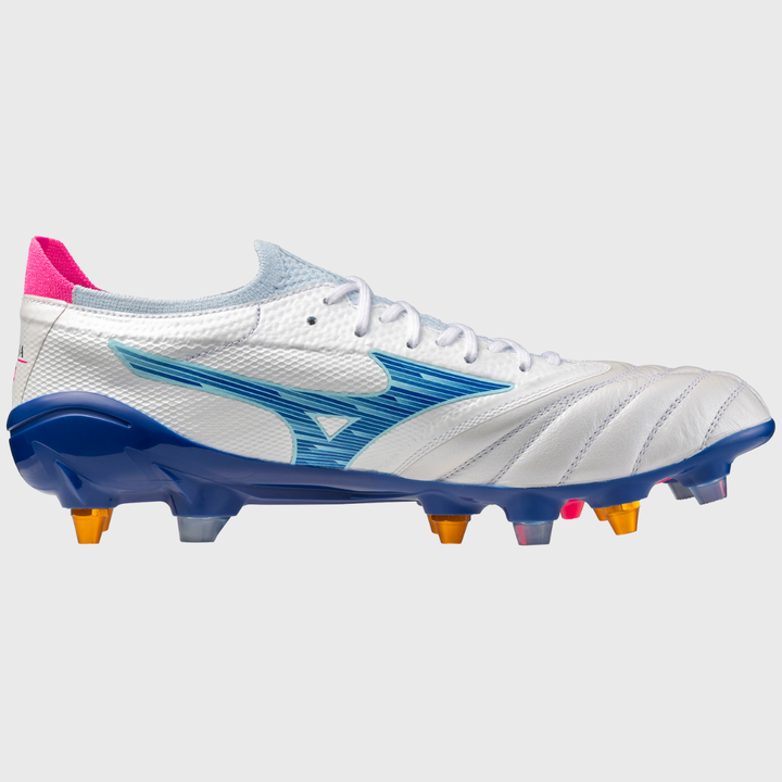 Mizuno Morelia Neo IV Beta Elite Mix Rugby Boots White/Blue/Pink