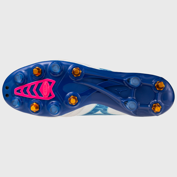 Mizuno Morelia Neo IV Beta Elite Mix Rugby Boots White/Blue/Pink