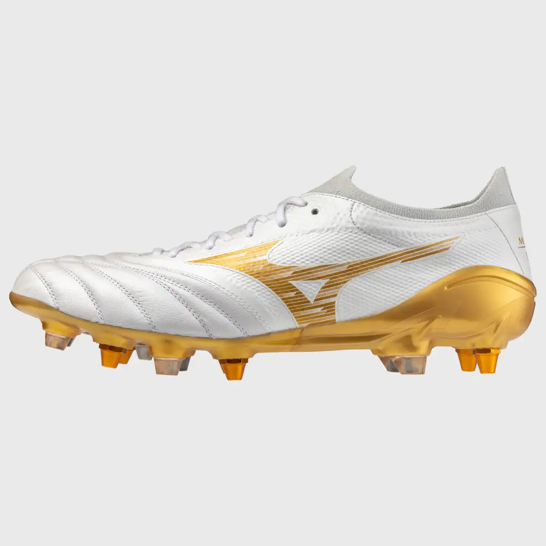 Mizuno Morelia Neo IV Beta Elite Mix Rugby Boots White/Gold Mizuno Morelia Neo IV Beta Elite Mix Rugby Boots White/Gold