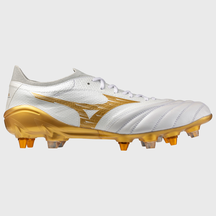 Mizuno Morelia Neo IV Beta Elite Mix Rugby Boots White/Gold