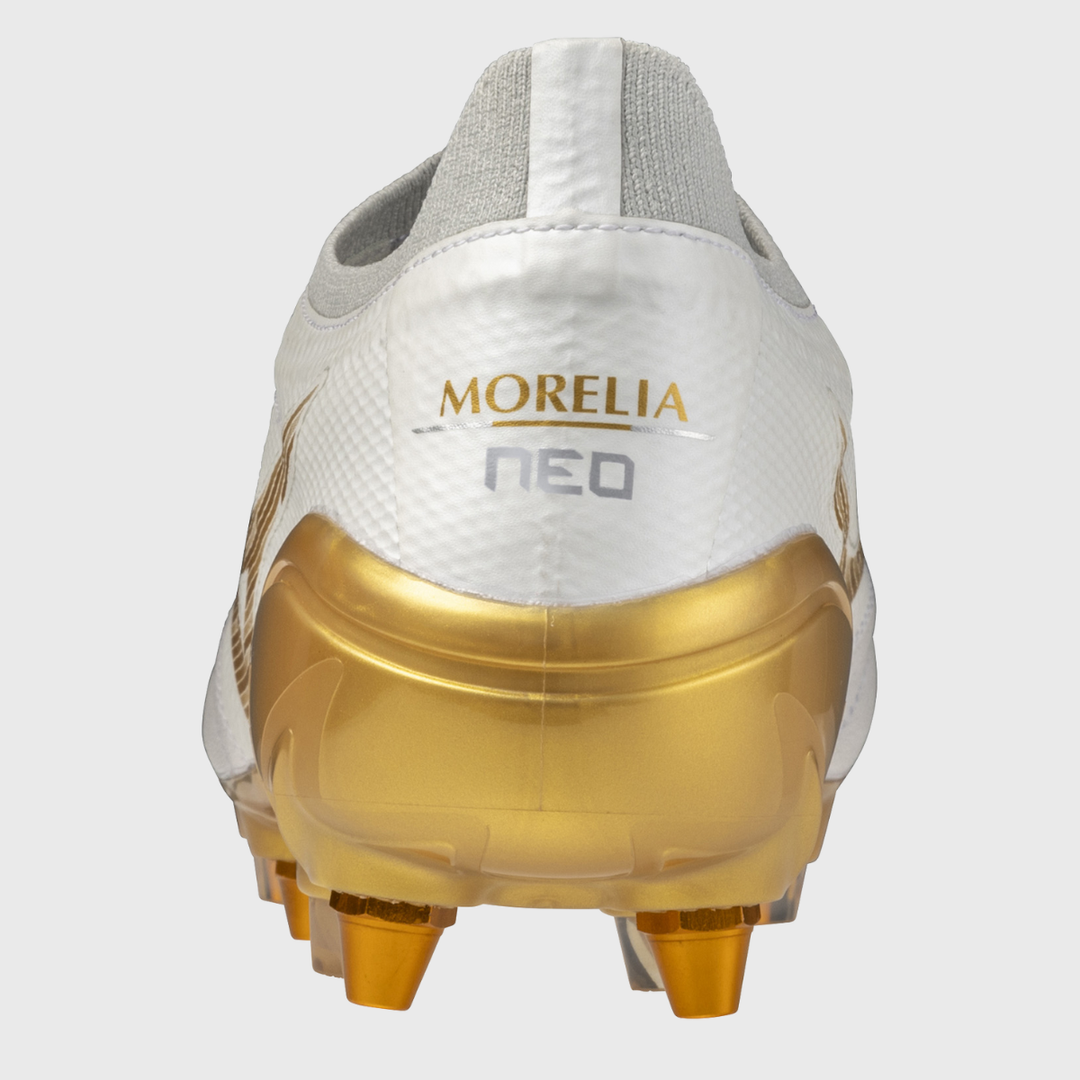 Mizuno Morelia Neo IV Beta Elite Mix Rugby Boots White/Gold