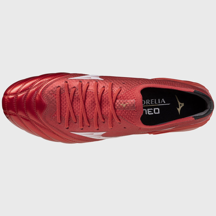 Mizuno Morelia Neo IV Beta Elite SI Rugby Boots Ruby Red - Rugbystuff.com