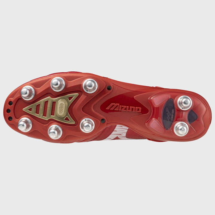 Mizuno Morelia Neo IV Beta Elite SI Rugby Boots Ruby Red - Rugbystuff.com