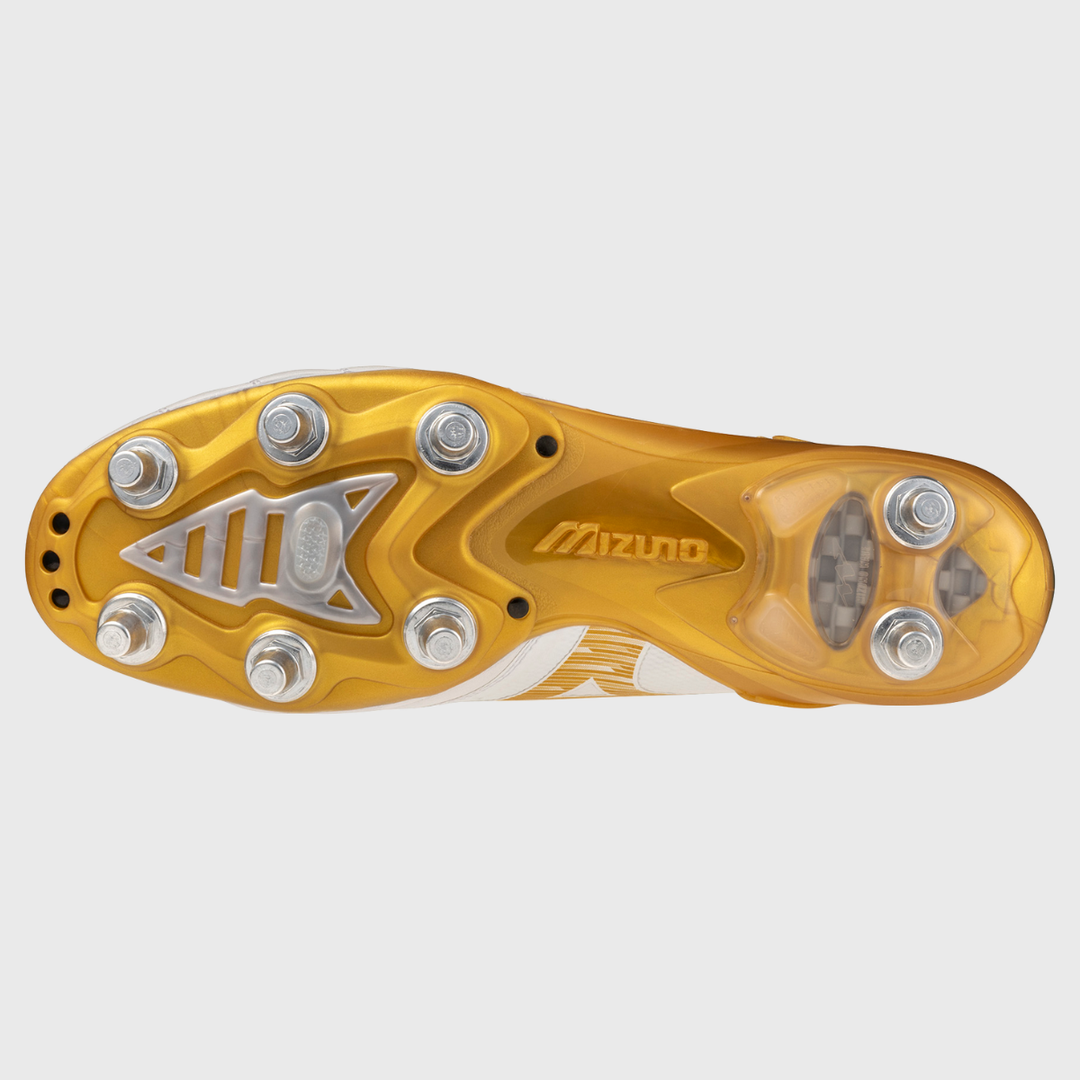 Mizuno Morelia Neo IV Beta Elite SI Rugby Boots White/Gold