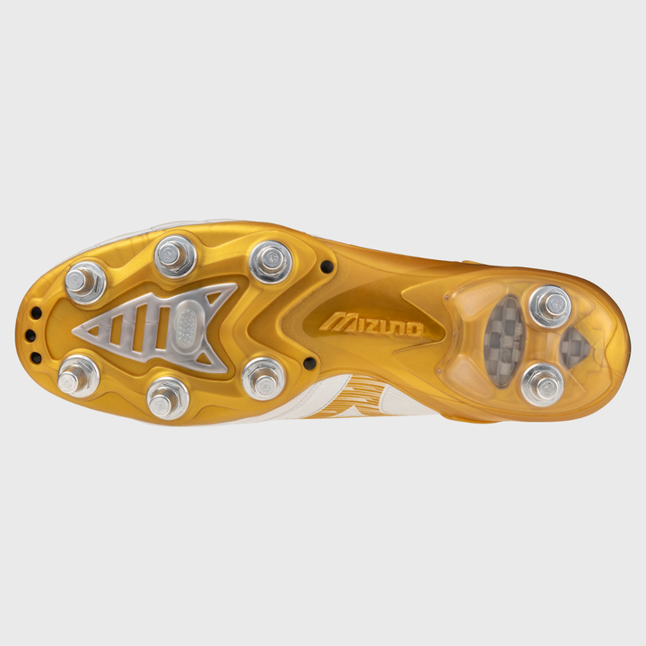 Mizuno Morelia Neo IV Beta Elite SI Rugby Boots White/Gold