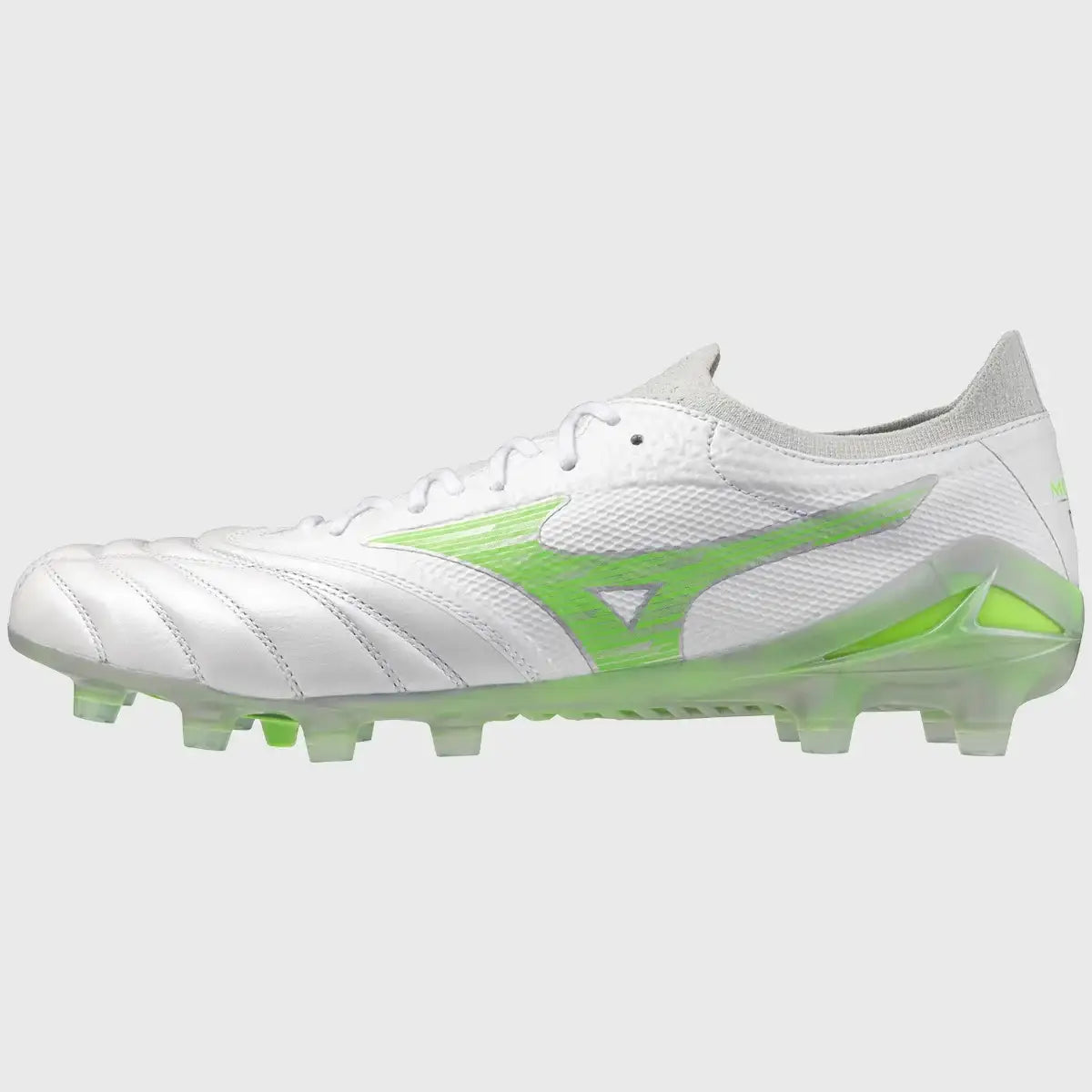 Md Boota Mizuno Morelia Neo IV Beta Elite MD Rugby Boots White/Neon Green ...