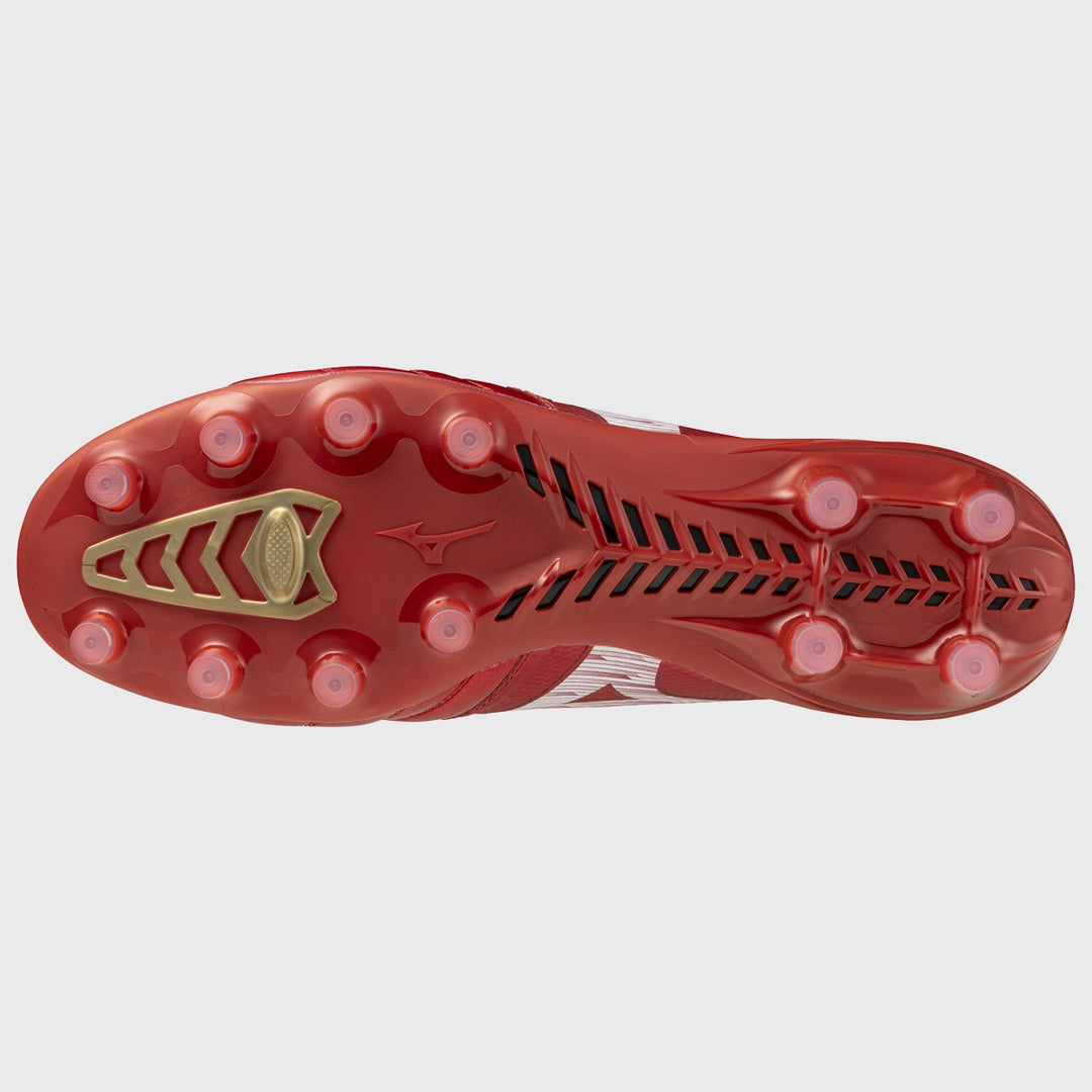 Mizuno Morelia Neo IV Beta Elite MD Rugby Boots Ruby Red - Rugbystuff.com