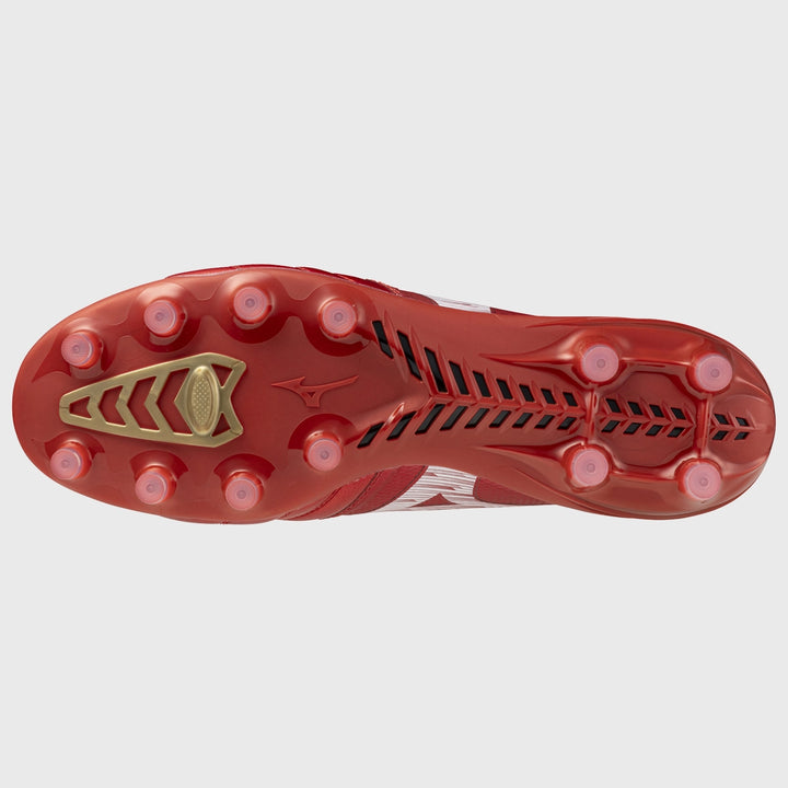 Mizuno Morelia Neo IV Beta Elite MD Rugby Boots Ruby Red - Rugbystuff.com