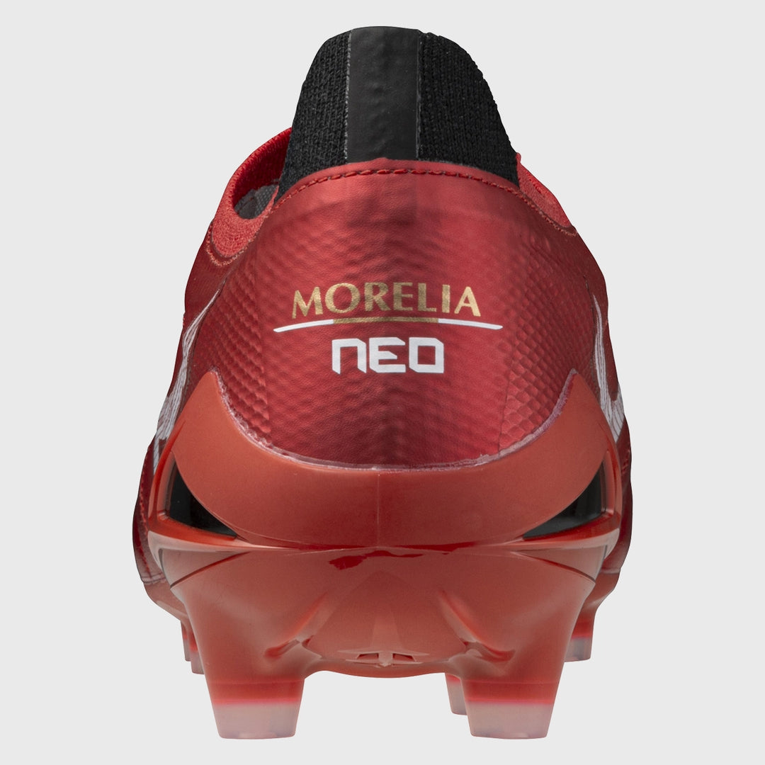 Mizuno Morelia Neo IV Beta Elite MD Rugby Boots Ruby Red - Rugbystuff.com