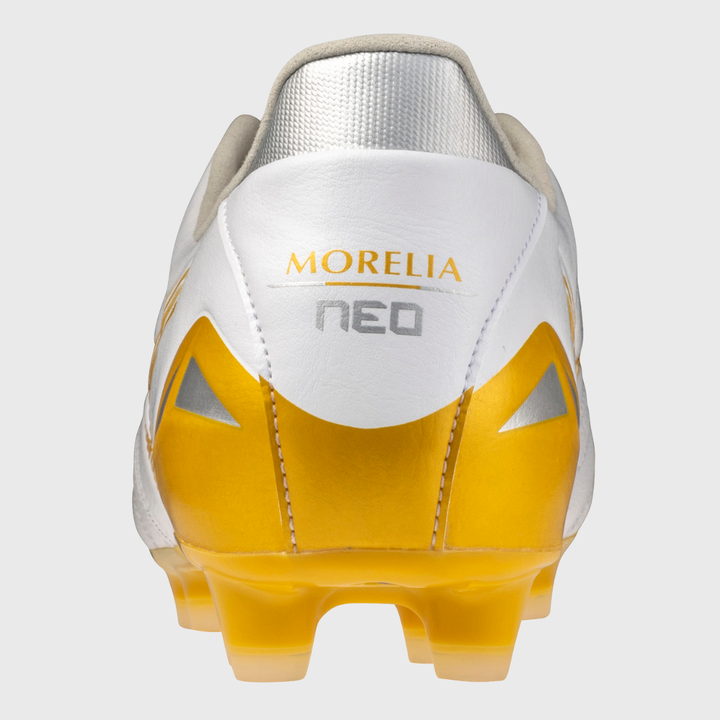 Mizuno Morelia Neo IV Pro MD Rugby Boots White/Gold