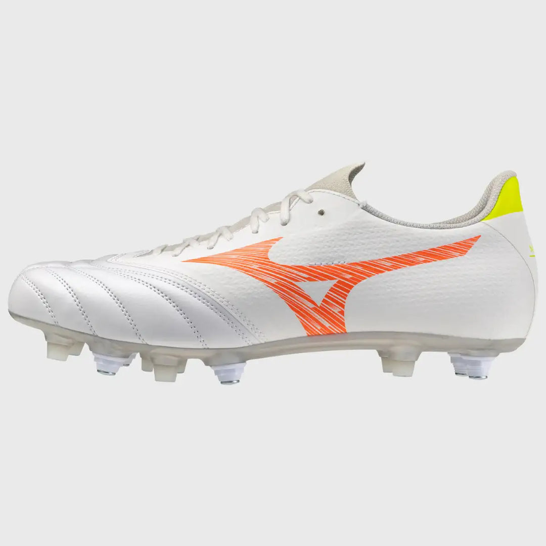 Mizuno Morelia Neo V Beta Select Mix Rugby Boots White/Lava Orange/Evening Primrose - Rugbystuff.com