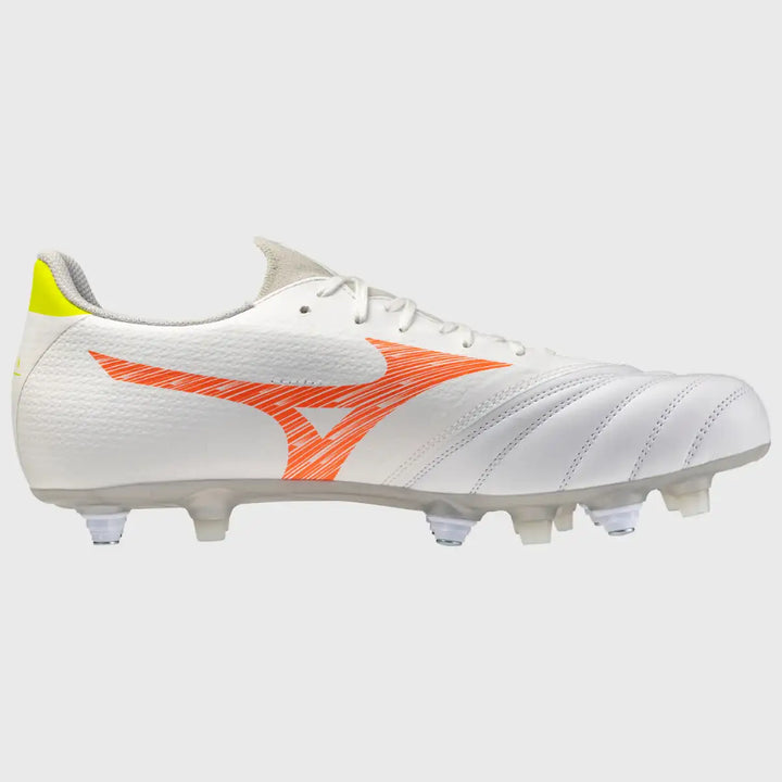 Mizuno Morelia Neo V Beta Select Mix Rugby Boots White/Lava Orange/Evening Primrose - Rugbystuff.com