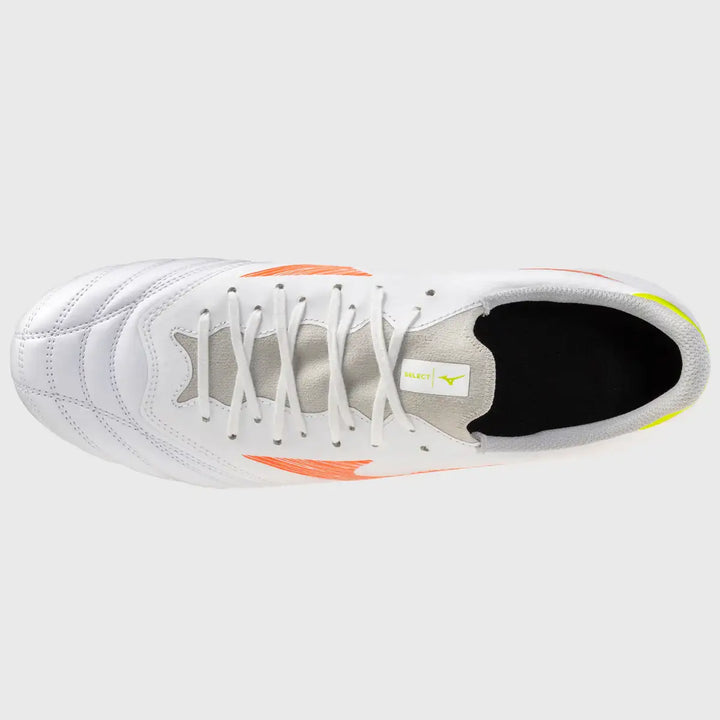 Mizuno Morelia Neo V Beta Select Mix Rugby Boots White/Lava Orange/Evening Primrose - Rugbystuff.com