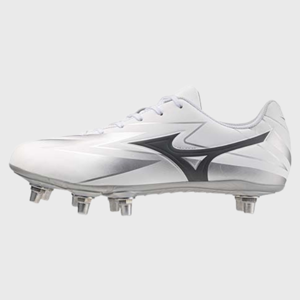 Mizuno Waitangi Club Rugby Boots White/Iron Gate - Rugbystuff.com
