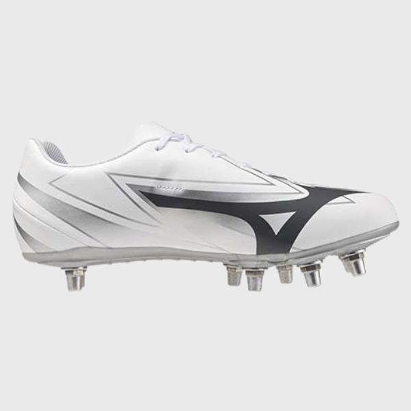 Mizuno Waitangi Club Rugby Boots White/Iron Gate - Rugbystuff.com