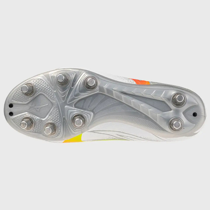 Mizuno Waitangi Pro Rugby Boots White/Lava Orange - Rugbystuff.com