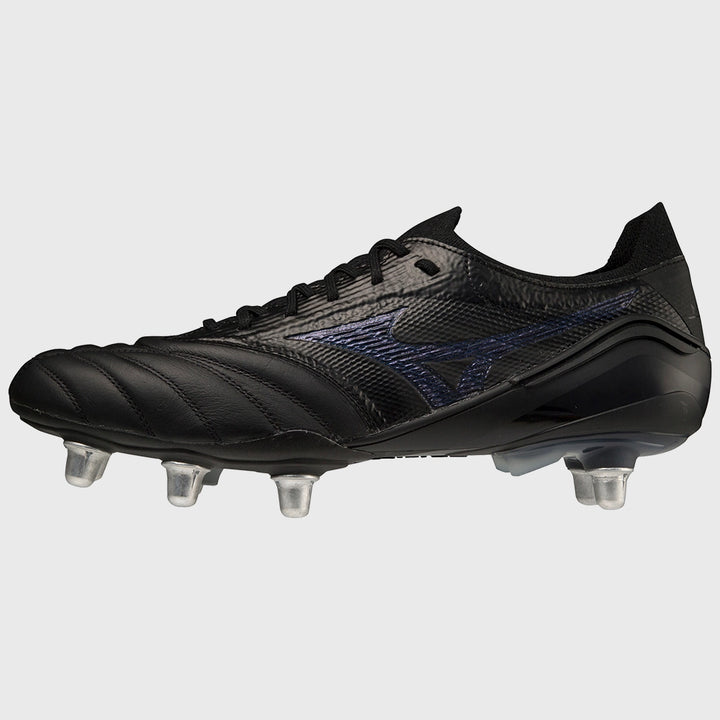 Mizuno Morelia Neo III Beta Elite SI Rugby Boots Black/Iridescent - Rugbystuff.com