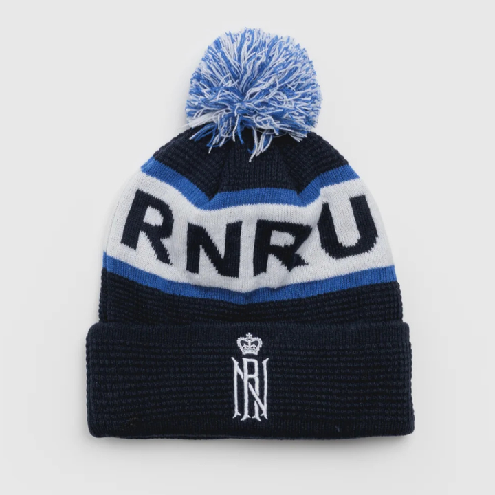VX3 Royal Navy Rugby Bobble Beanie Hat Navy