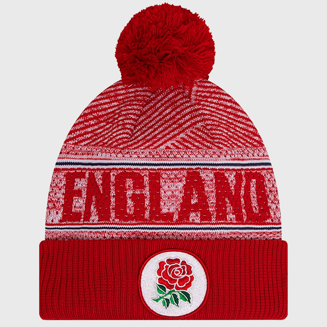 New Era England Rugby Bobble Beanie Hat - Rugbystuff.com