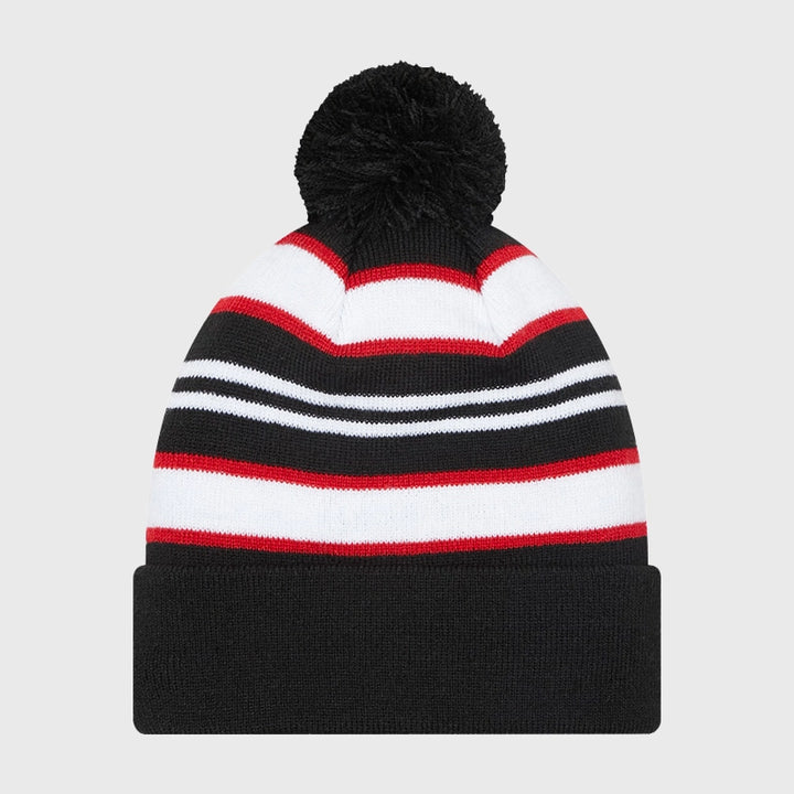 New Era England Rugby Stripe Bobble Beanie Hat - Rugbystuff.com