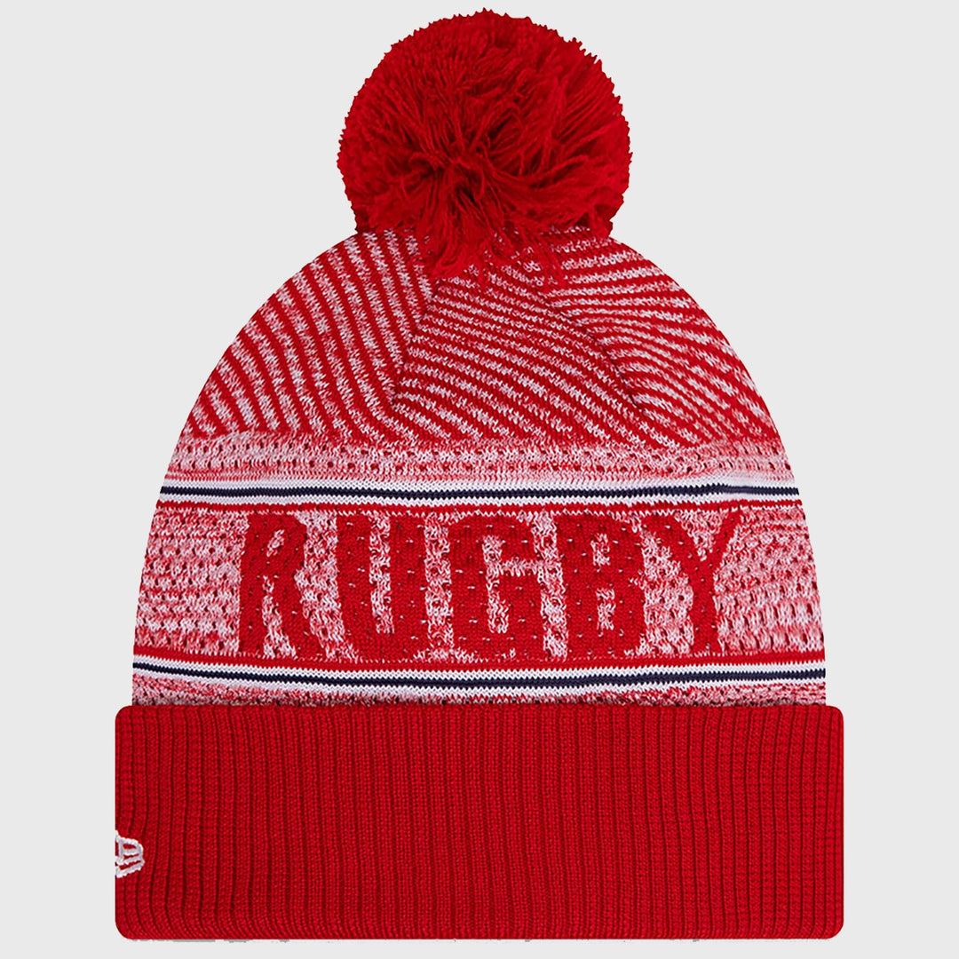 New Era England Rugby Bobble Beanie Hat - Rugbystuff.com