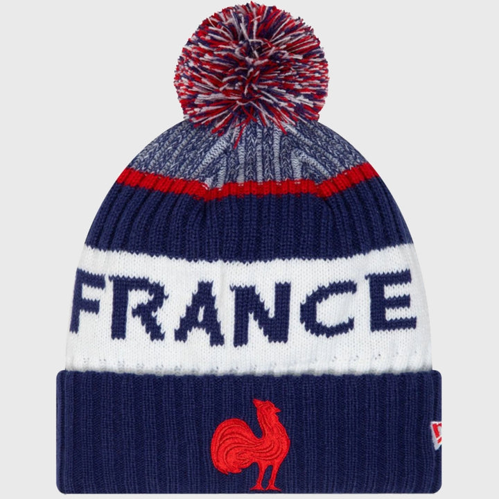 New Era France Rugby Bobble Beanie Hat - Rugbystuff.com