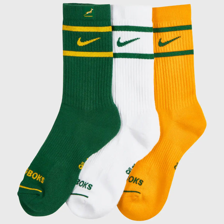 Nike Springboks Everyday Cushion Crew Socks 3 Pack 2026/27 - Rugbystuff.com