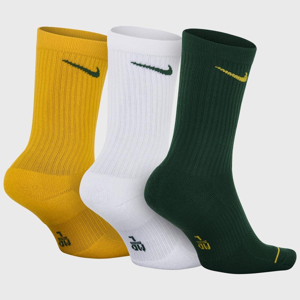 Nike Springboks Everyday Cushion Crew Socks 3 Pack - Rugbystuff.com