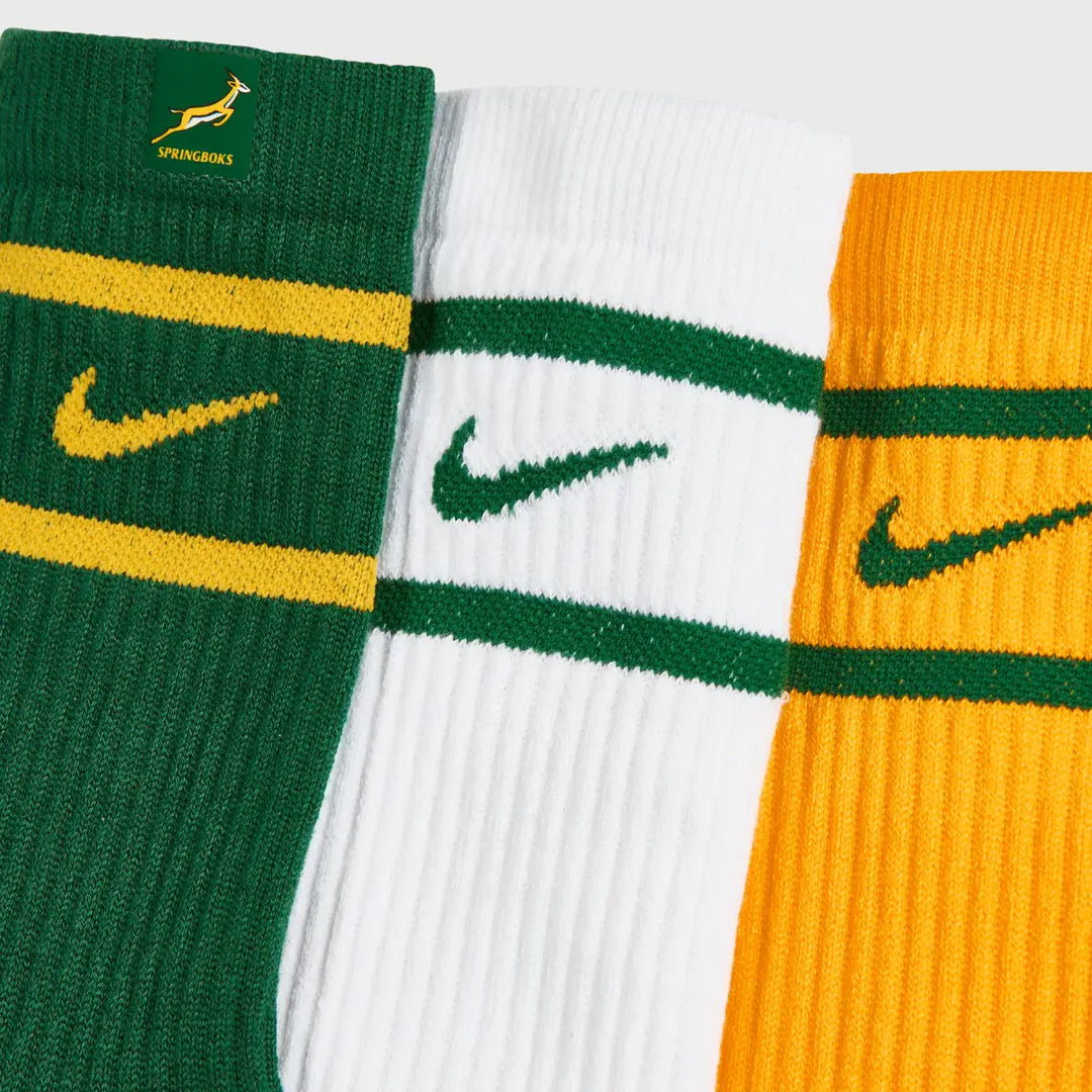 Nike Springboks Everyday Cushion Crew Socks 3 Pack 2026/27 - Rugbystuff.com
