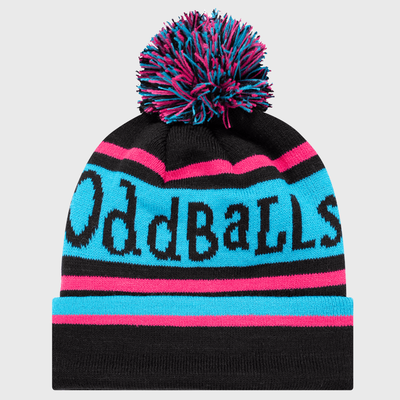 OddBalls Bobble Beanie Hat Black/Cyan/Magenta