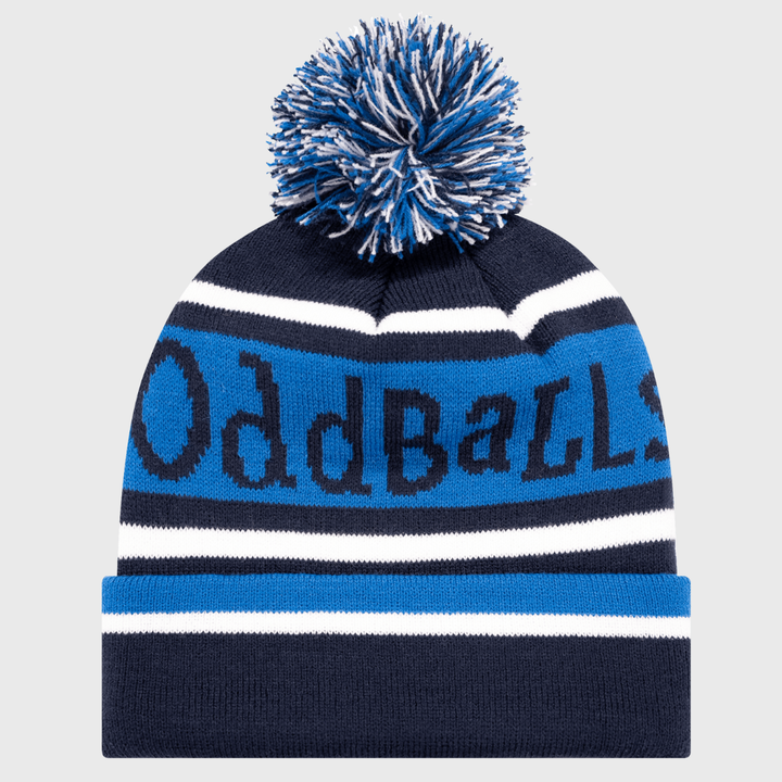 OddBalls Bobble Beanie Hat Navy/Royal/White