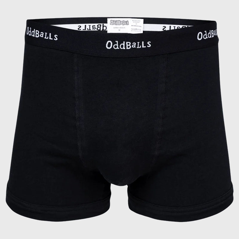 OddBalls Classic Black Boxer Shorts - Rugbystuff.com