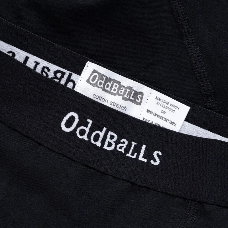 OddBalls Classic Black Boxer Shorts - Rugbystuff.com