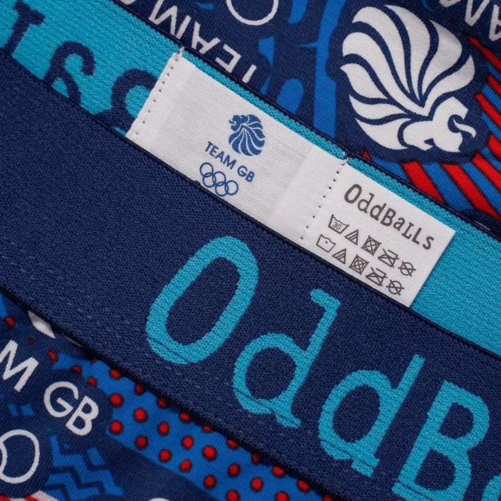 OddBalls Team GB Navy Blue Boxer Shorts - Rugbystuff.com