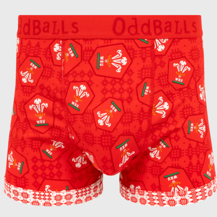 OddBalls Wales Rugby Home Boxer Shorts 25/26 - Rugbystuff.com