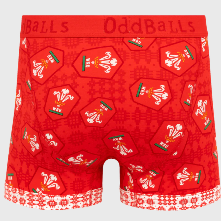 OddBalls Wales Rugby Home Boxer Shorts 25/26 - Rugbystuff.com