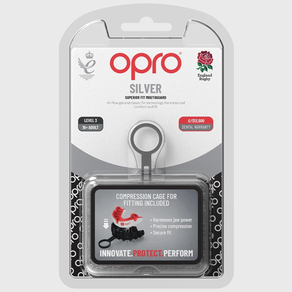 Opro Silver Gen4 Mouthguard England - Rugbystuff.com