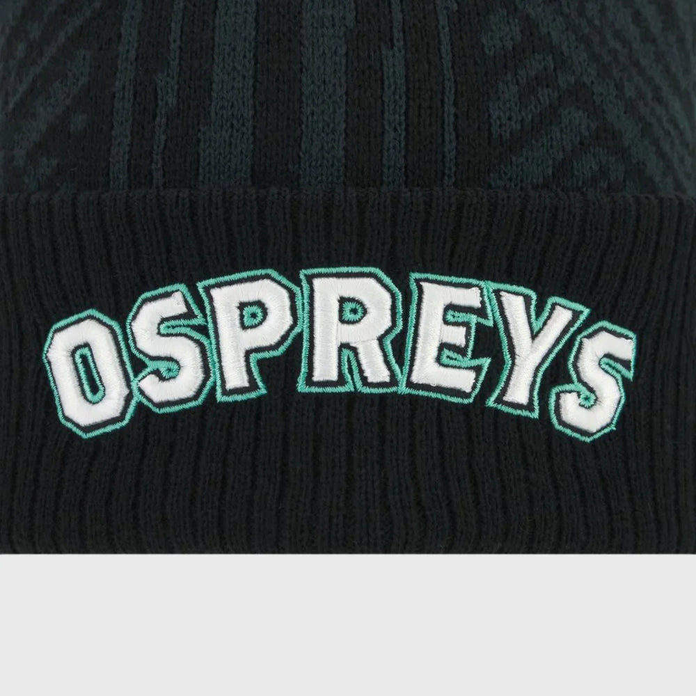 Macron Ospreys Rugby Bobble Beanie Hat 2025/26 - Rugbystuff.com