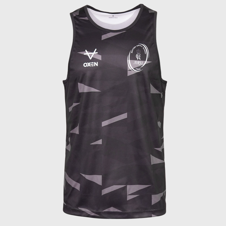 Oxen Army Rugby Gym Training Singlet Geo Black 2025/26