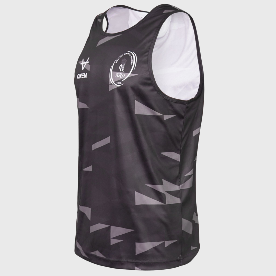 Oxen Army Rugby Gym Training Singlet Geo Black 2025/26